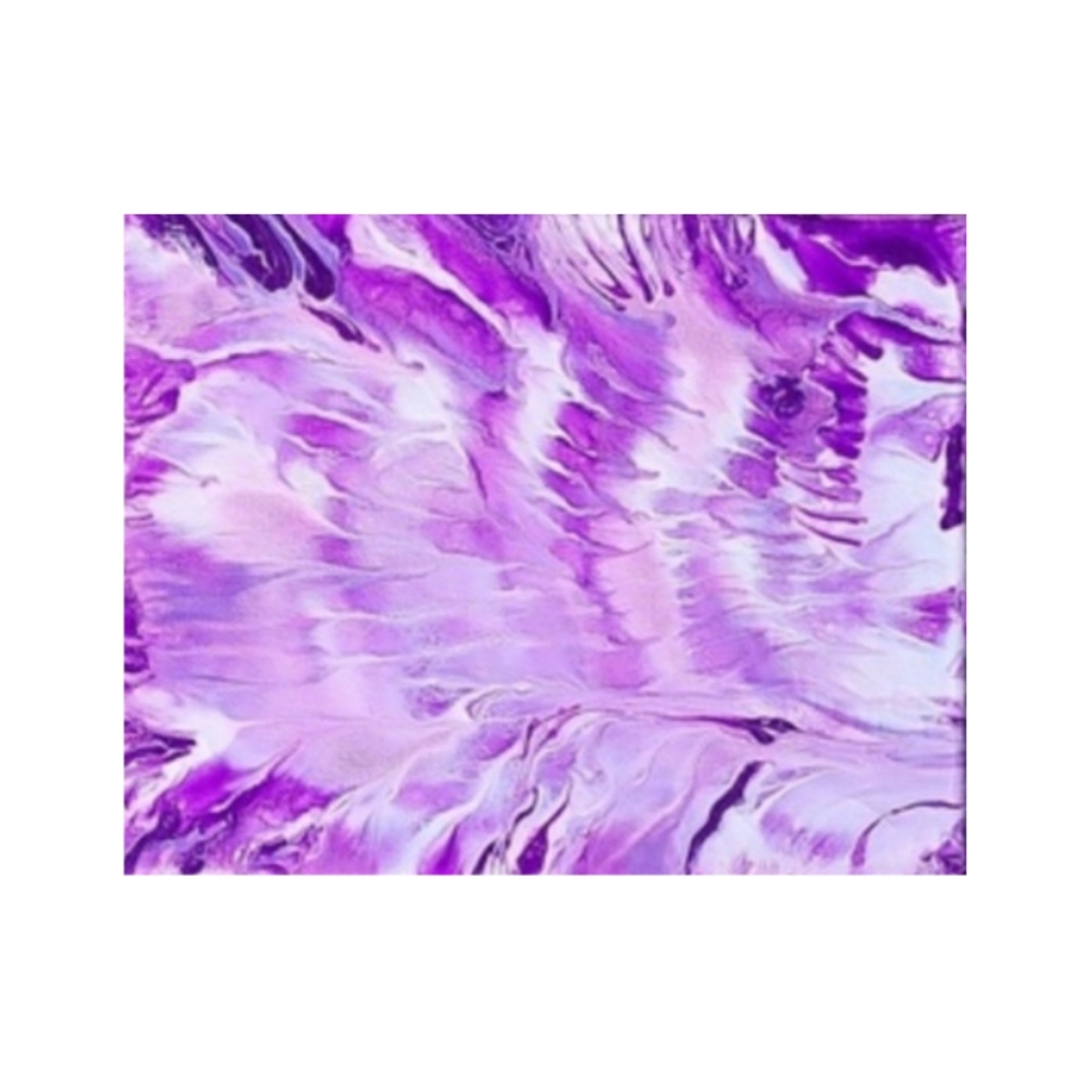 Hand Crafted Purple and White Abstract Design 8×10 Inches Canvas Painting - Picture 3 of 4